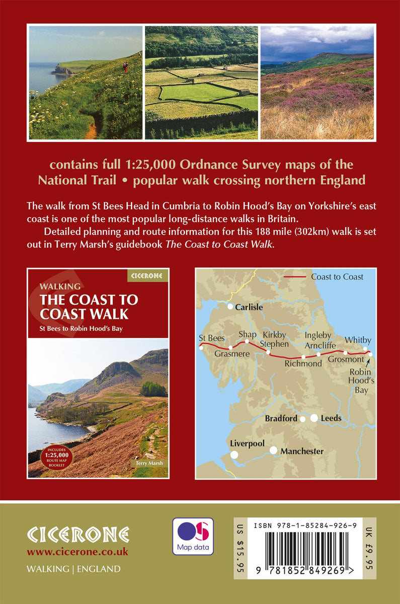 Cicerone Walking the Coast to Coast Walk 1 25 000 route map booklet